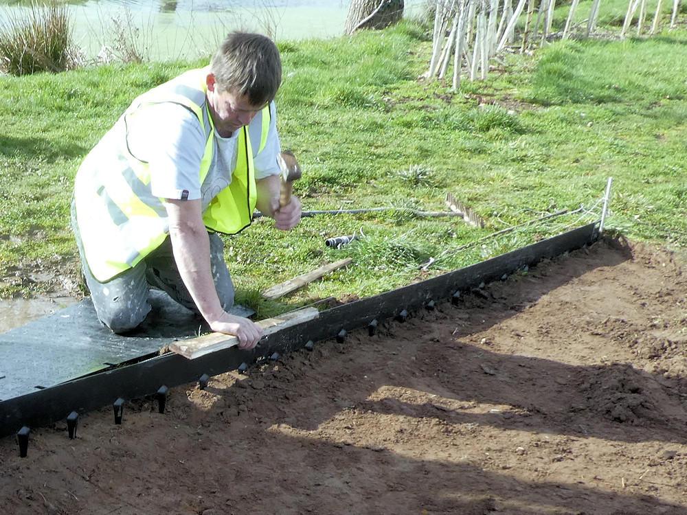 edgings hammered into place edgings hammered into place